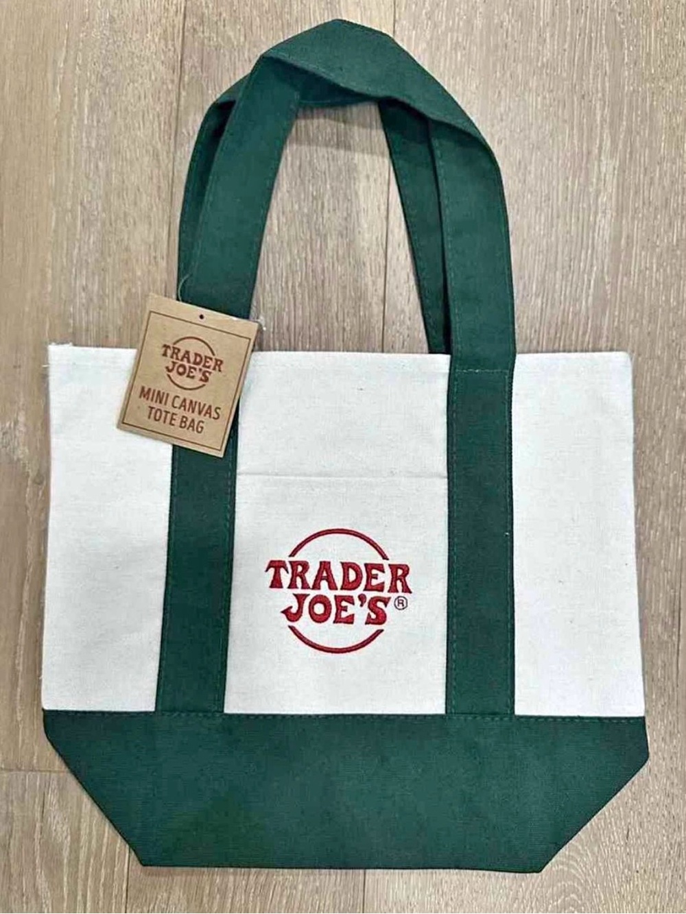 Trader Joe's Mini Canvas Tote Bag in Dark Green